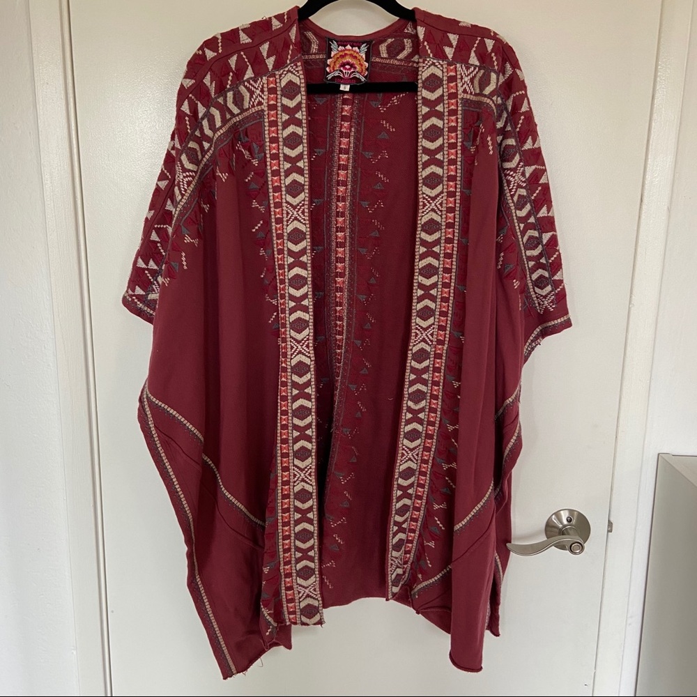 JOHNNY WAS embroidered cape
